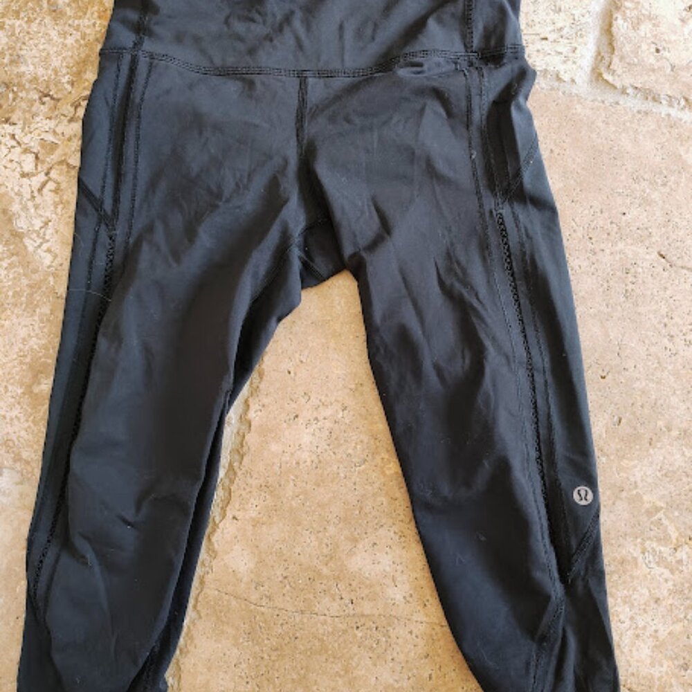Genuine Lululemon Sheer Panel Crop 19" LEGGINGS PANTS SIZE 4